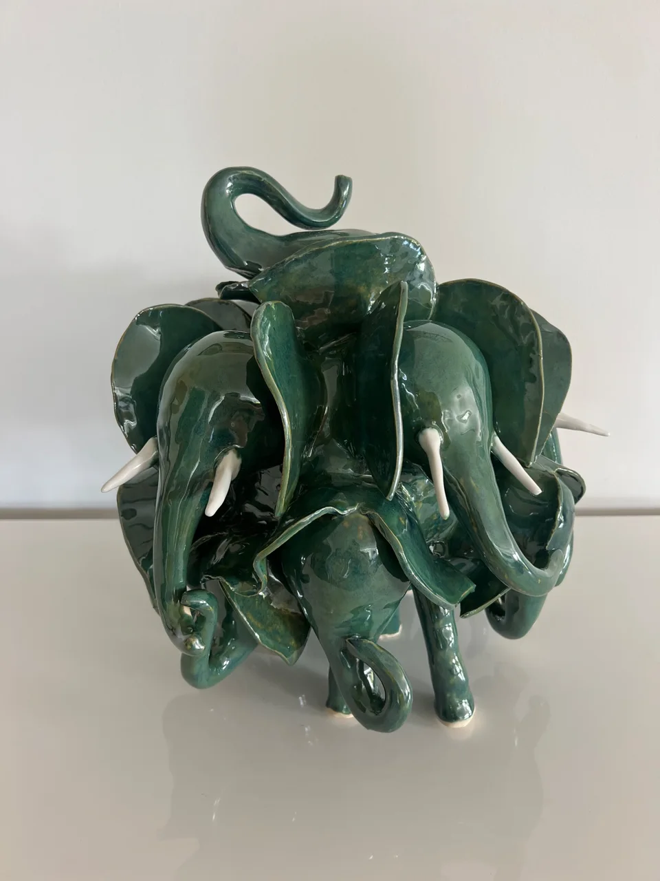 a trumpeting green elephant not something seen every day