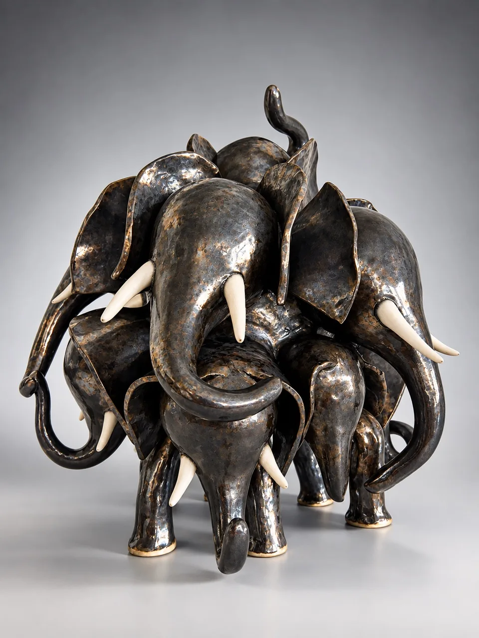 A delicious golden coloured herd of elephants